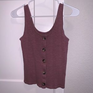 Purple button down crop top